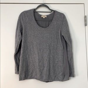 L’AGENCE grey sweater with pleated back